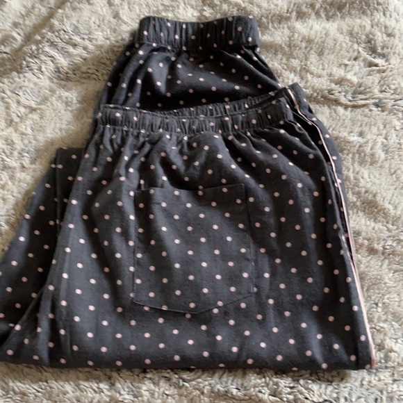 Victoria's Secret Polka Dot Pajama Pants Gray Pink Medium - Picture 8 of 8